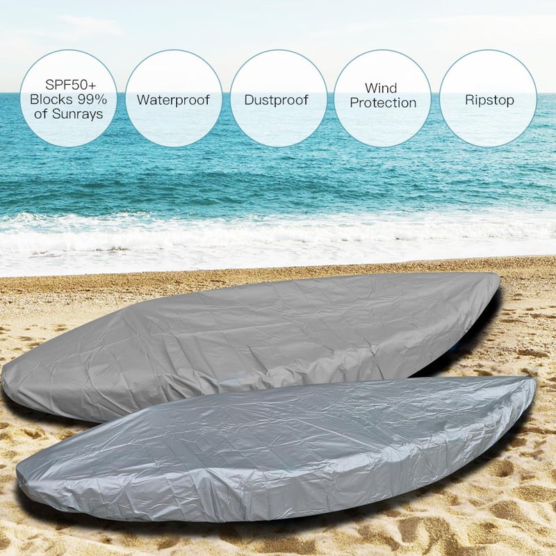 MAYMII (2.6m-6m / 7.8-18ft) Durable Kayak Canoe Storage Cockpit Dust Cover- Waterproof UV Sunblock Shield Protector for 7 Sizes Range Fishing Boat/Kayak/Canoe/Paddle Board - Image 4